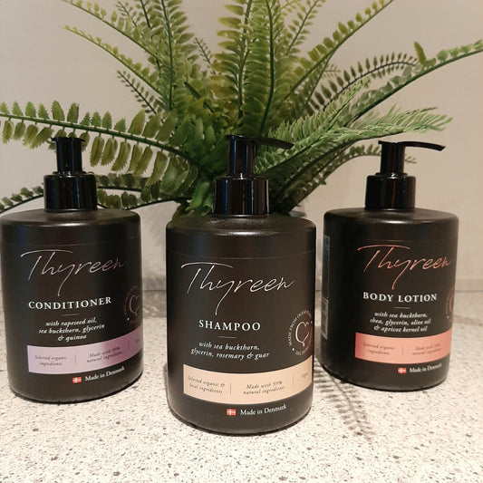 Thyreen - Hår og kropsplejesæt Shampoo, balsam & bodylotion (3 x 500 ml)