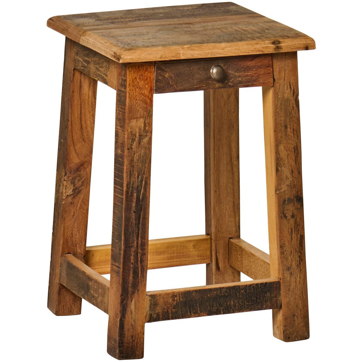 Ib Laursen sidebord med skuffe, genbrugstræ, UNIKA, 30 x 30 x H 45 cm
