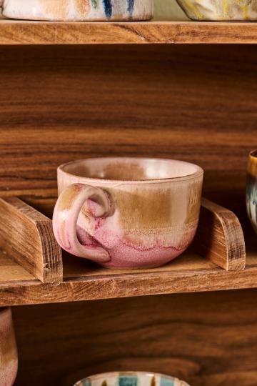 Ib Laursen - Trosa Krus med hank i lysebrun og sart rosa