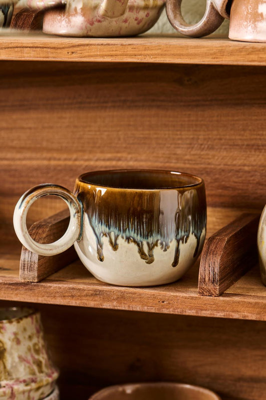 Ib Laursen - Vallvik krus med hank jordnære toner med blå løbeglasur