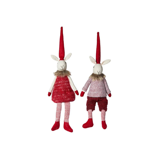 Julemus - Noa og Nelli med pelskrave H 50 cm