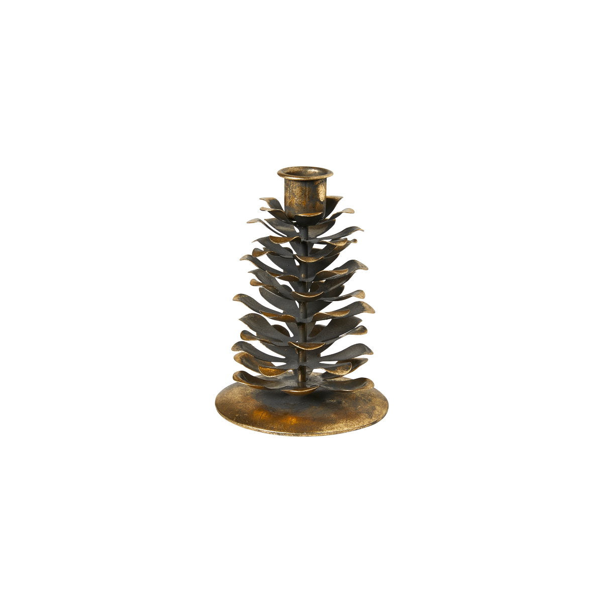 Speedtsberg kogle lysestage i antik guld, H 14 cm