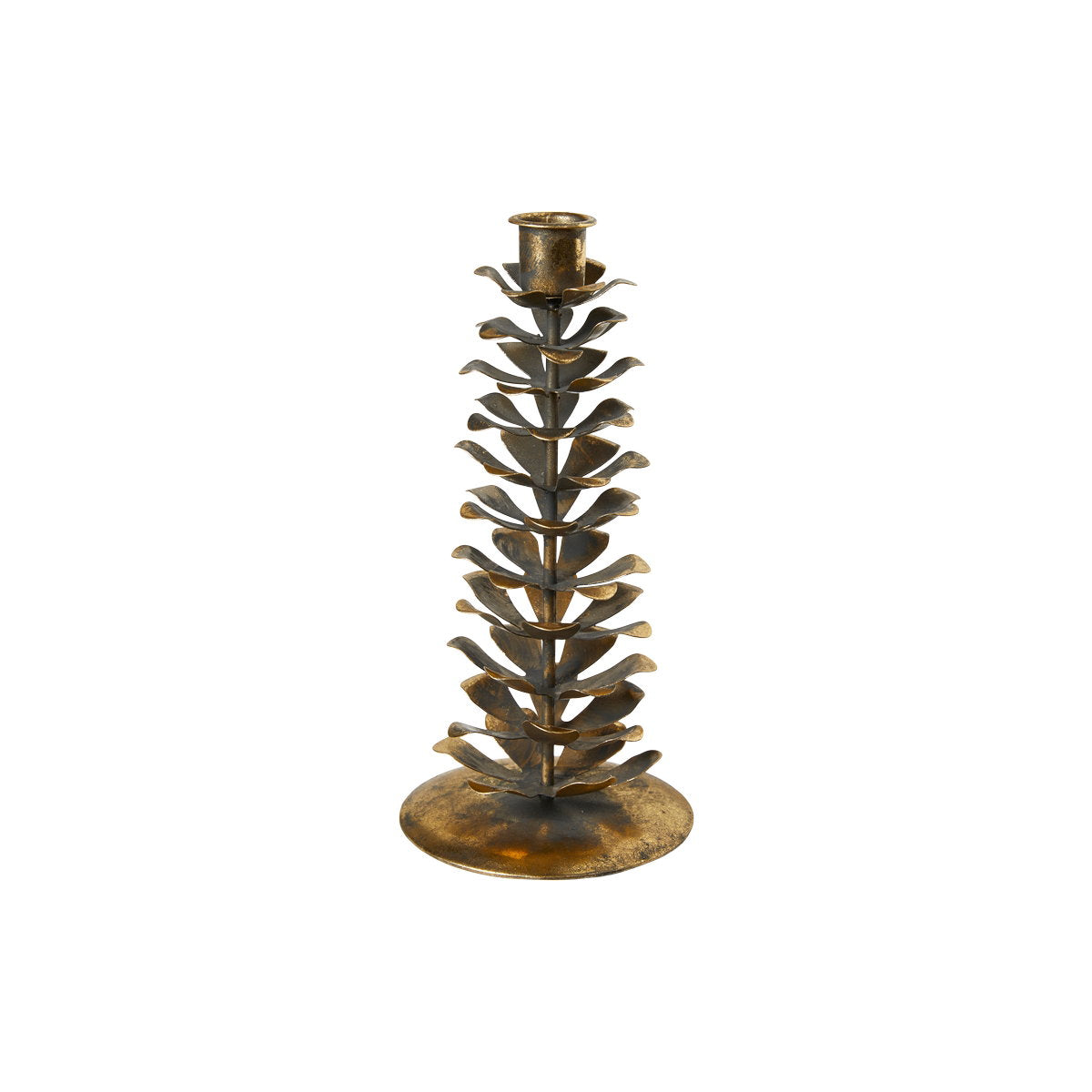 Speedtsberg kogle lysestage i antik guld, H 23 cm