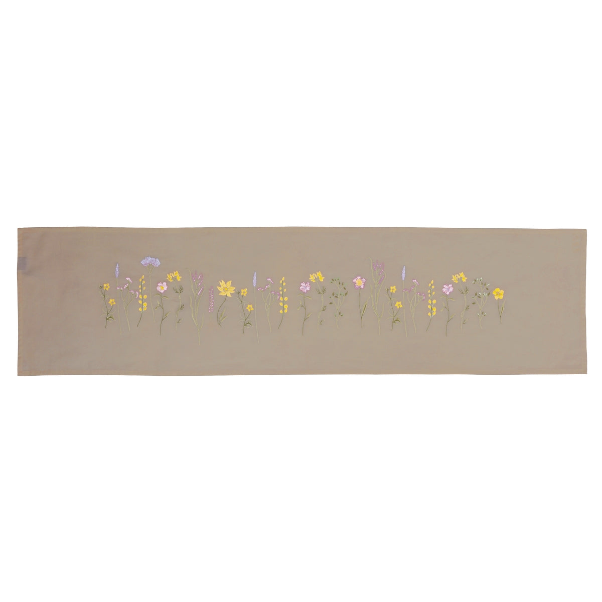 Bordløber broderet med blomster 40 x 160 cm