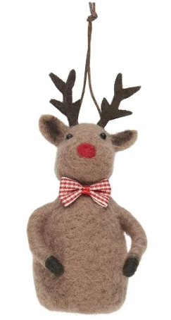 Ib Laursen - Filtet rensdyr RUDOLF til ophæng B 6 x H 12 cm