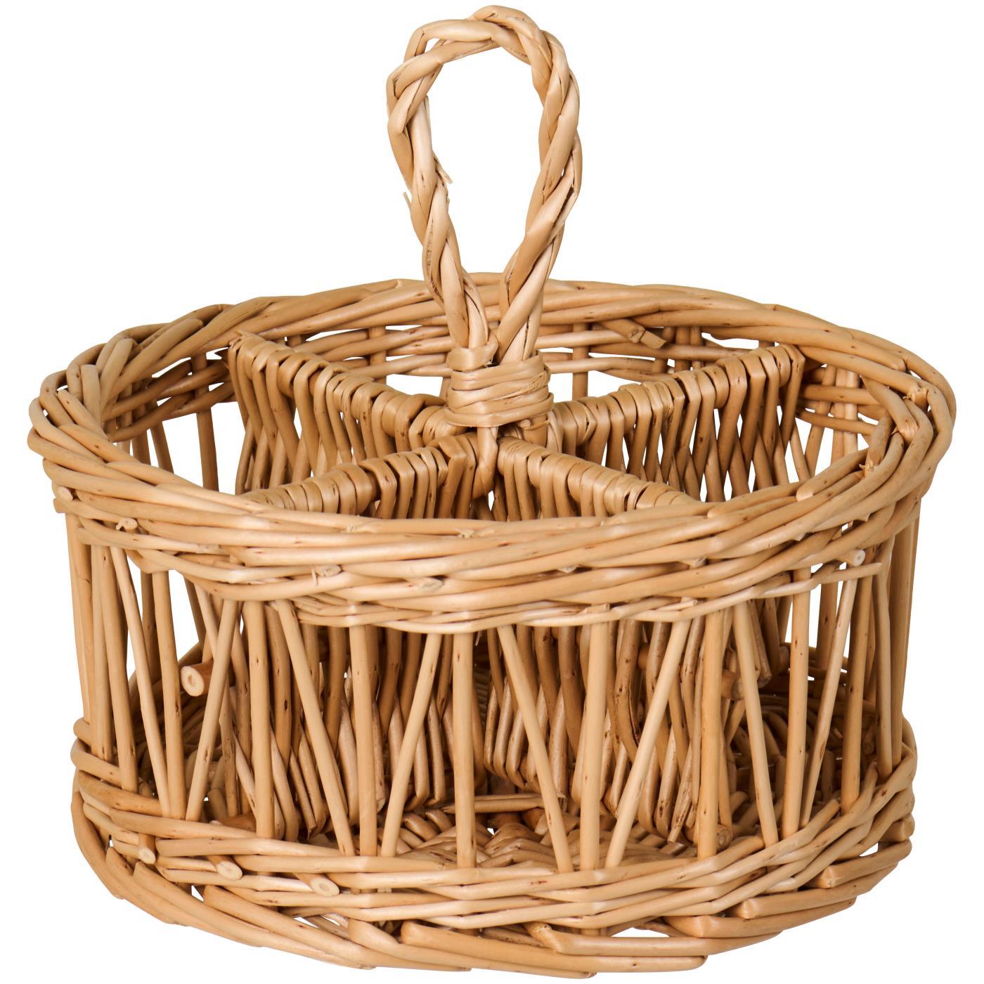 Ib Laursen - Rund kurv med 4 rum og hank Ø 20 x H 10/18 cm