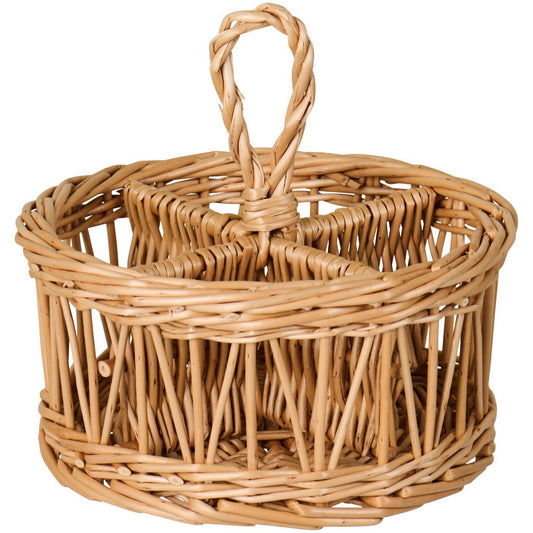 Ib Laursen - Rund kurv med 4 rum og hank Ø 20 x H 10/18 cm