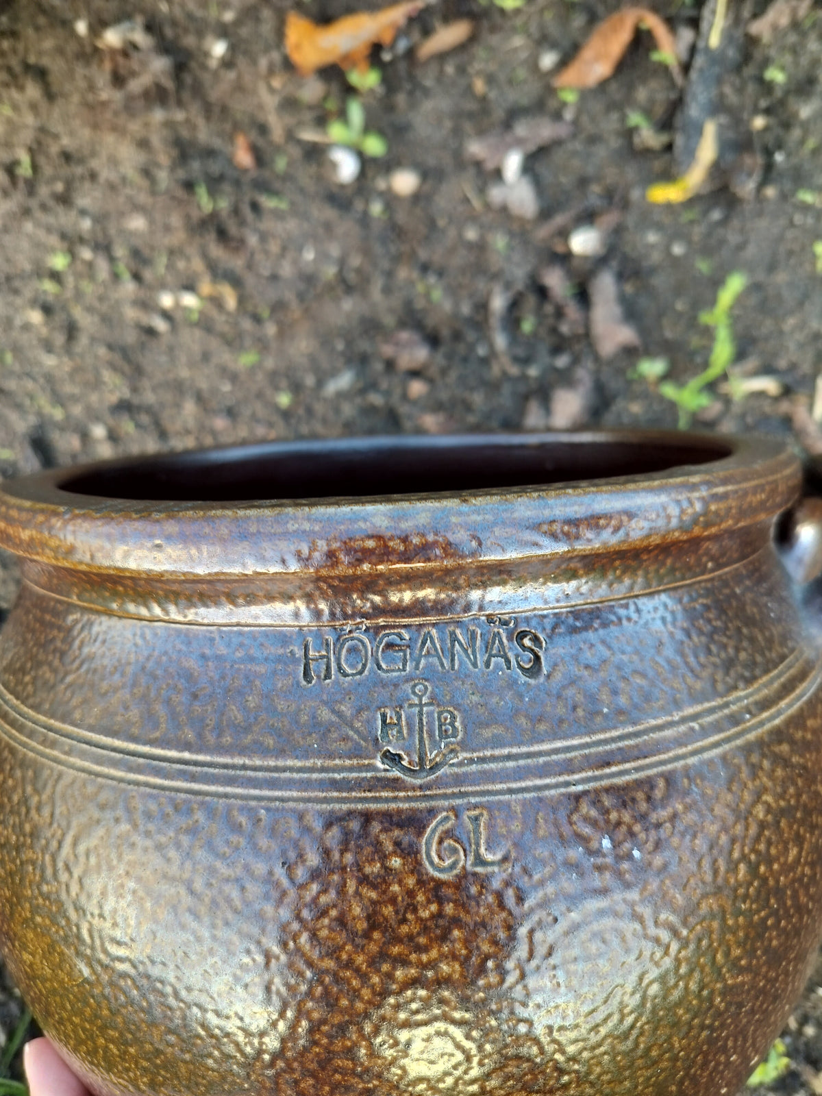 Höganäs syltekrukke 6 L i brun glasur, Ø 24 cm