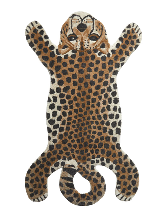 Leopard uld gulvtæppe 68 x 113 cm
