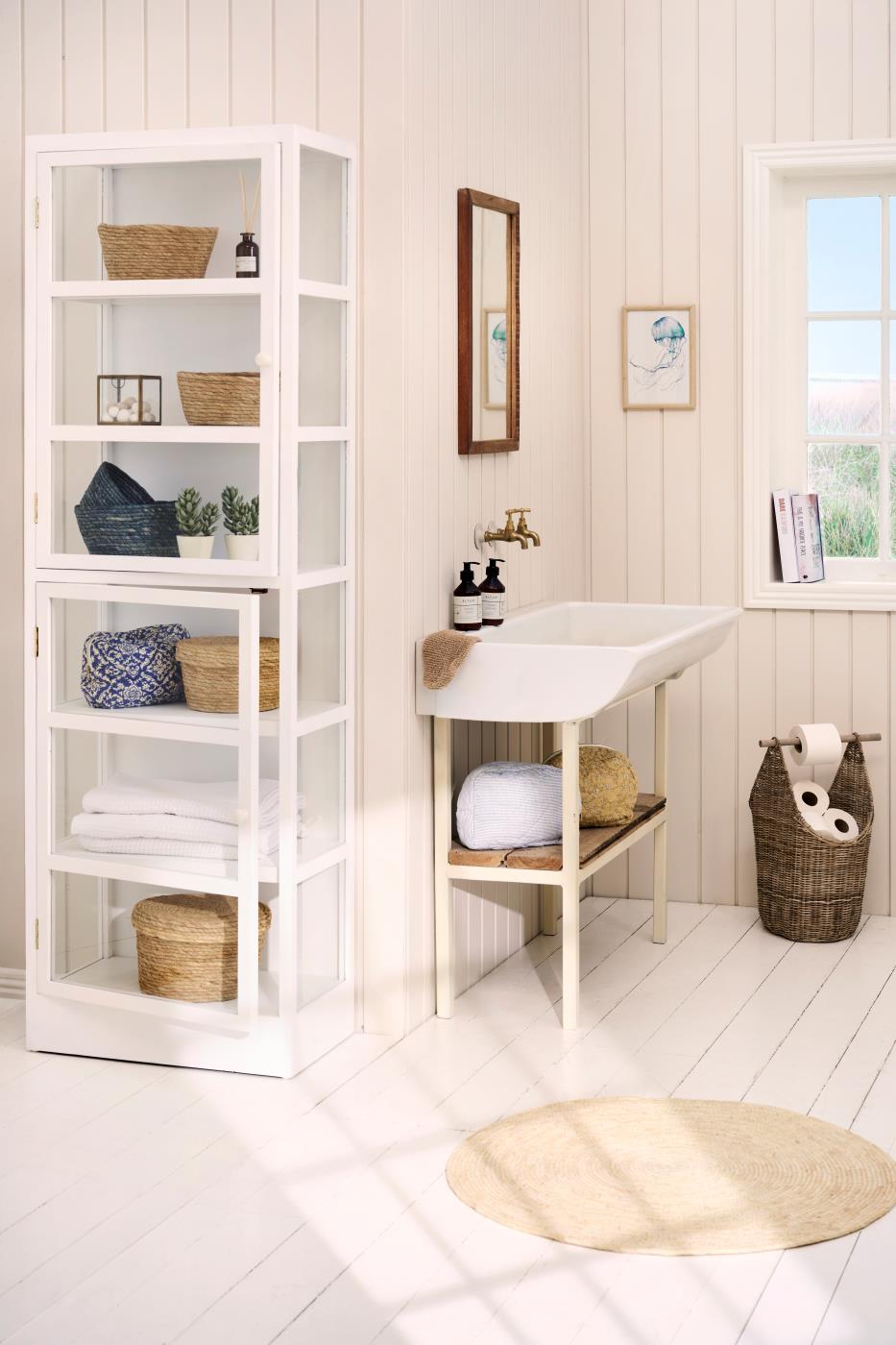 Ib Laursen - Gulvmåtte rund hvid majs Ø 80 cm