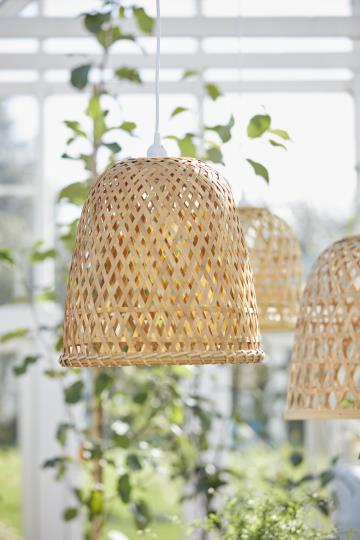 Ib Laursen - Hængelampe med bambusskærm Ø 33 x H 35 cm