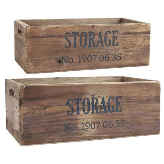 Kasse sæt á 2 stk fra Ib Laursen med tekst "STORAGE"