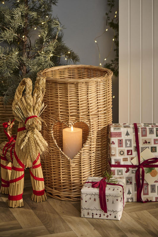 Ib Laursen - Julebuk med rødt bånd My Nostalgic Christmas H 59 cm