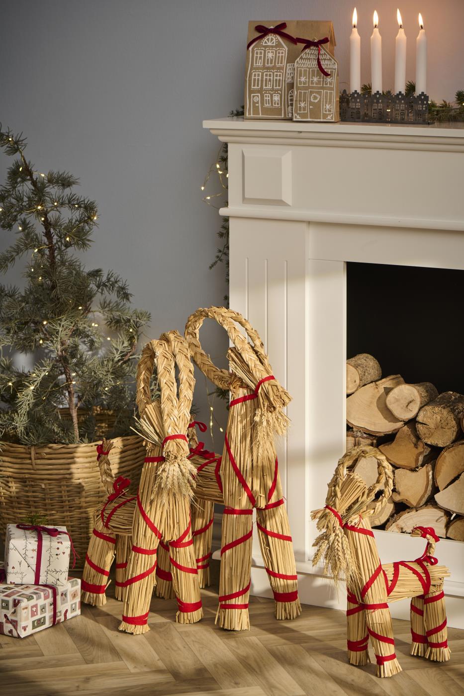 Ib Laursen - Julebuk med skæg og rødt bånd My Nostalgic Christmas - 3 størrelser