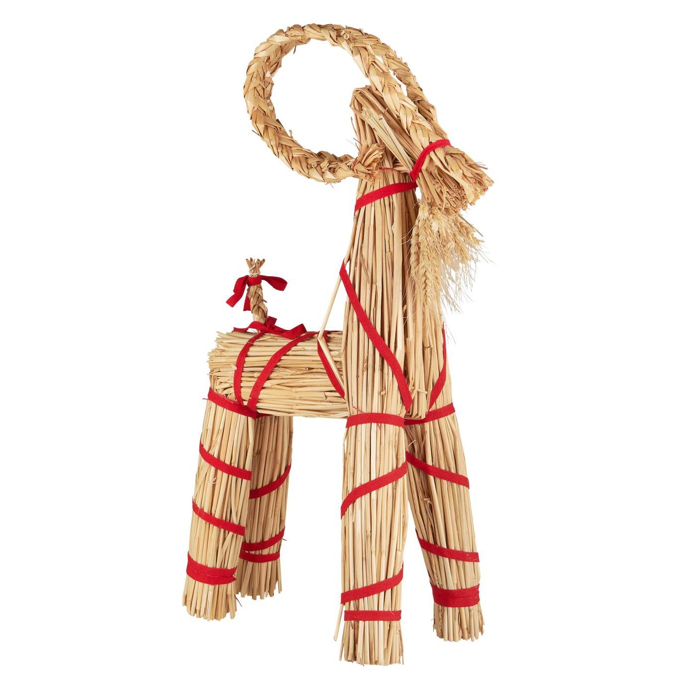 Ib Laursen - Julebuk med skæg og rødt bånd My Nostalgic Christmas H 63 cm