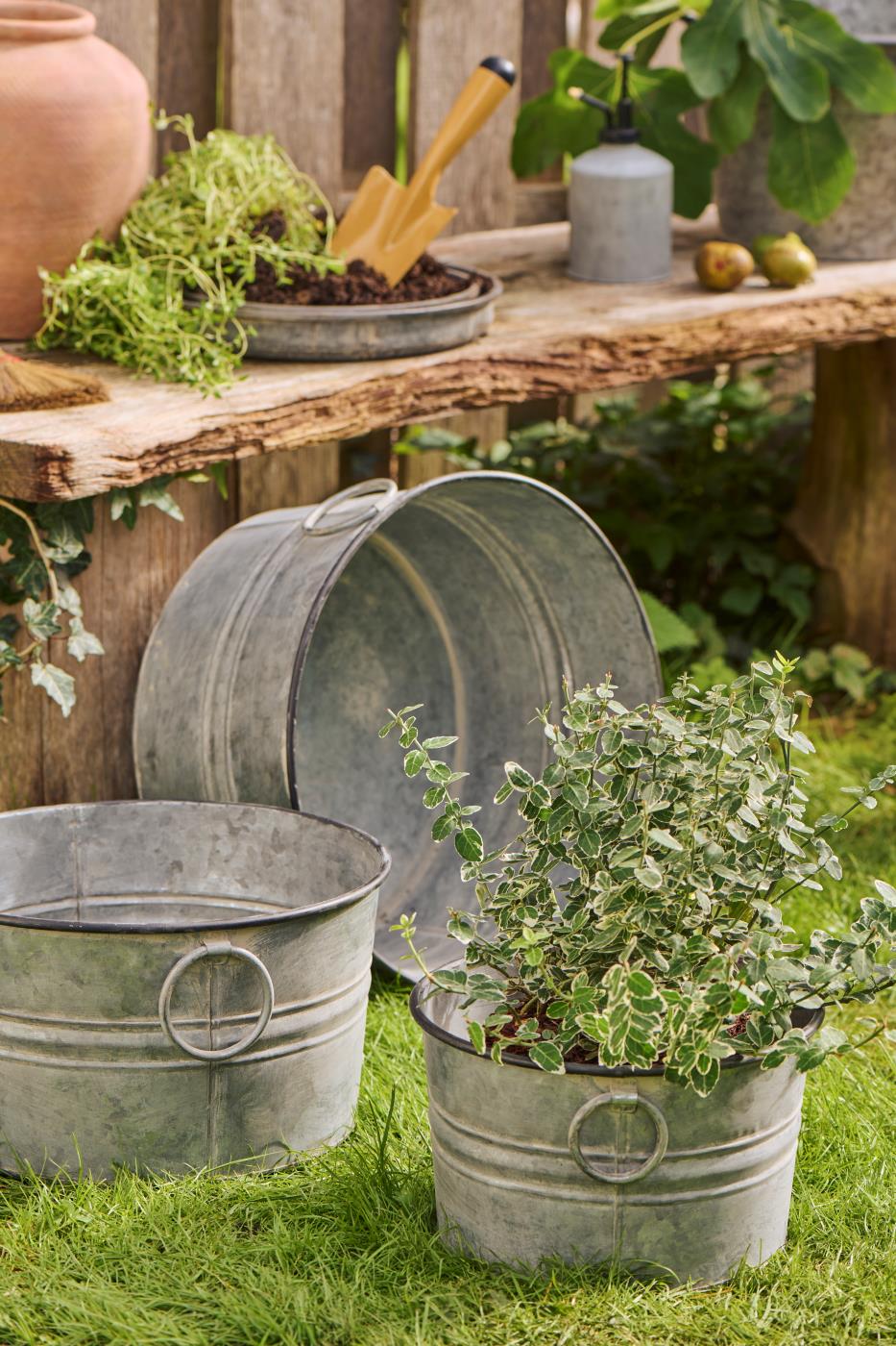 Ib Laursen - Ib Laursen - Skjulersæt á 3 stk. runde med hanke Urban Garden