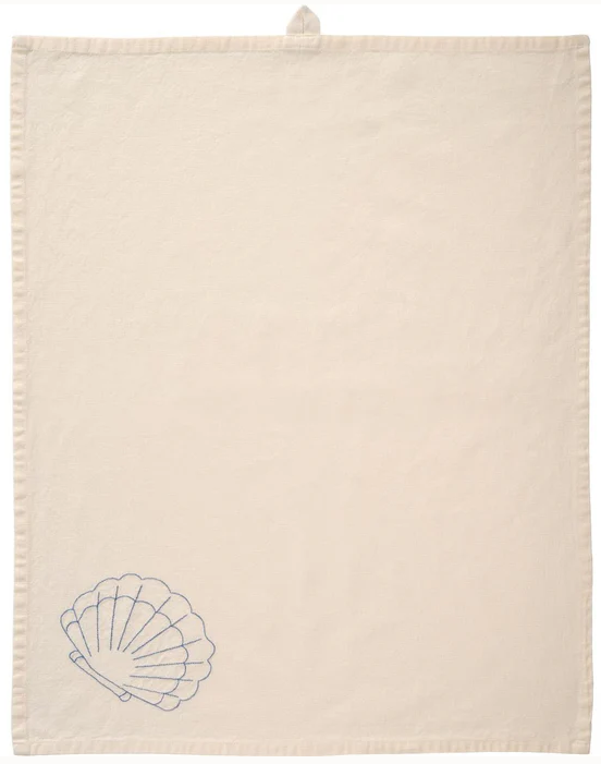 Ib Laursen - 2 stk. viskestykker 'Atlantis' med musling 50 x 70 cm