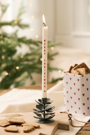 Ib Laursen - 10 stk. Kertelys Merry Christmas Ø 1,3 x H 20 cm