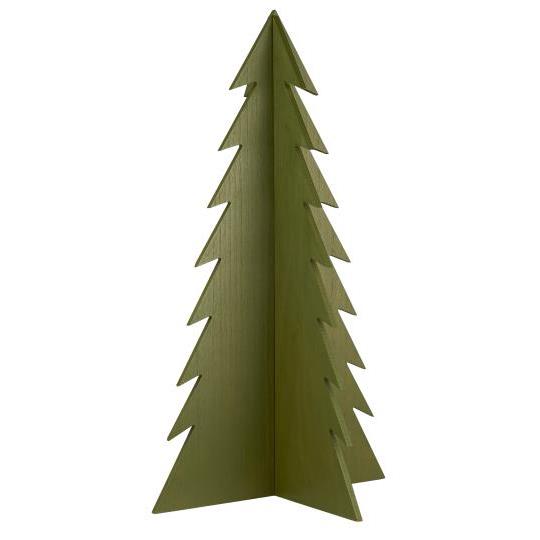 Ib Laursen - juletræ skåret i træ malet grøn H 70 cm
