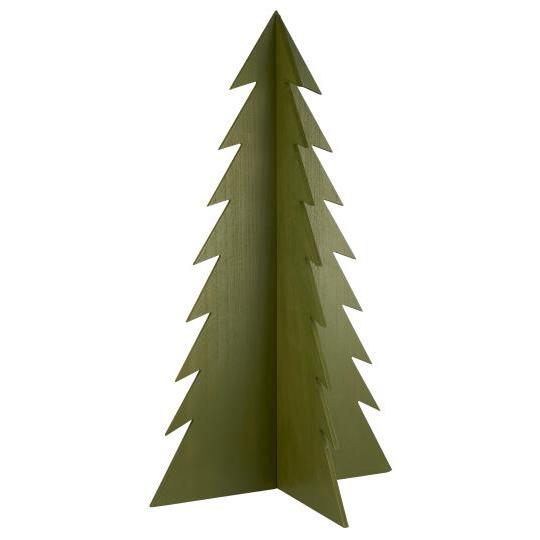 Ib Laursen - juletræ skåret i træ malet grøn H 90 cm
