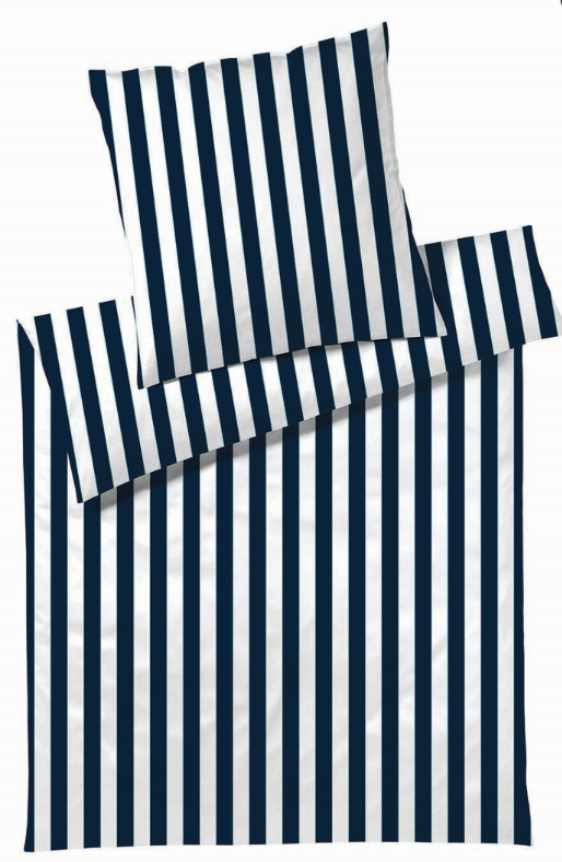 BySkagen - Sengetøj Amalie blåstribet 140 x 200 cm Renforcé bomuld
