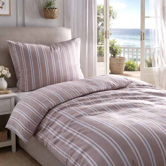 bySKAGEN senngesæt model Foggia sandfarvet med striber