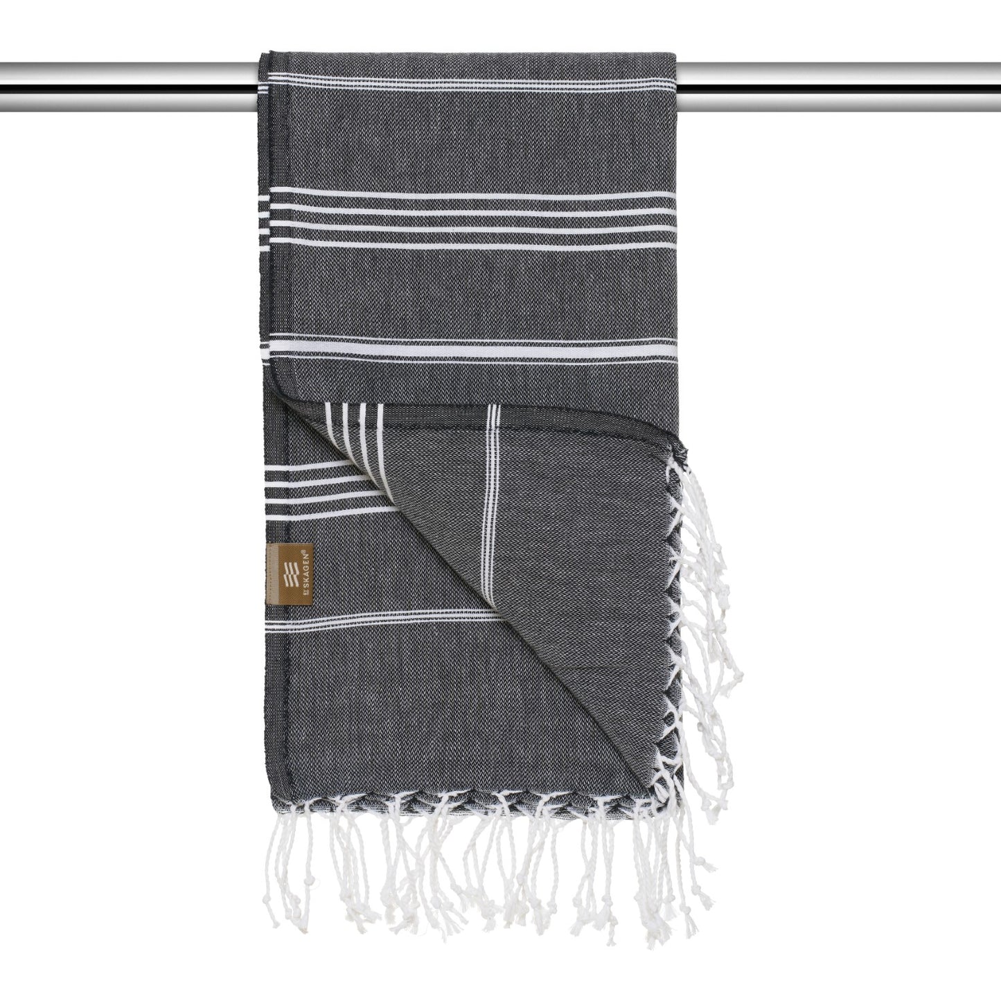 By Skagen - Hammam håndklæde med frynser, sort