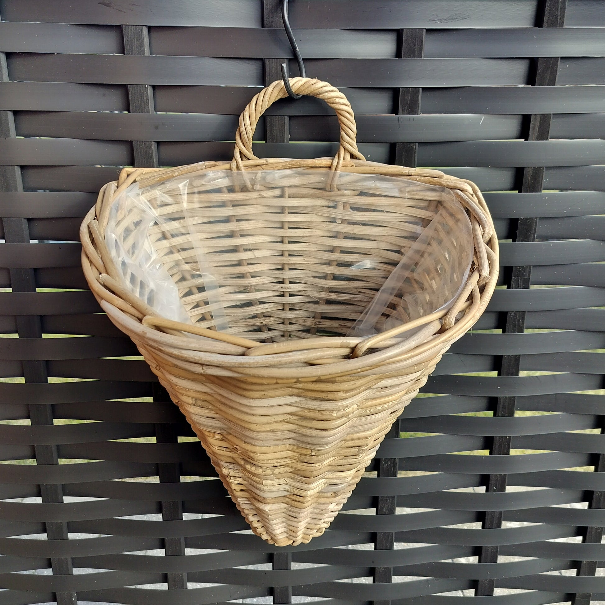 Vægampel i rattan B 35,5 x D 31 x H 42/49,5 cm