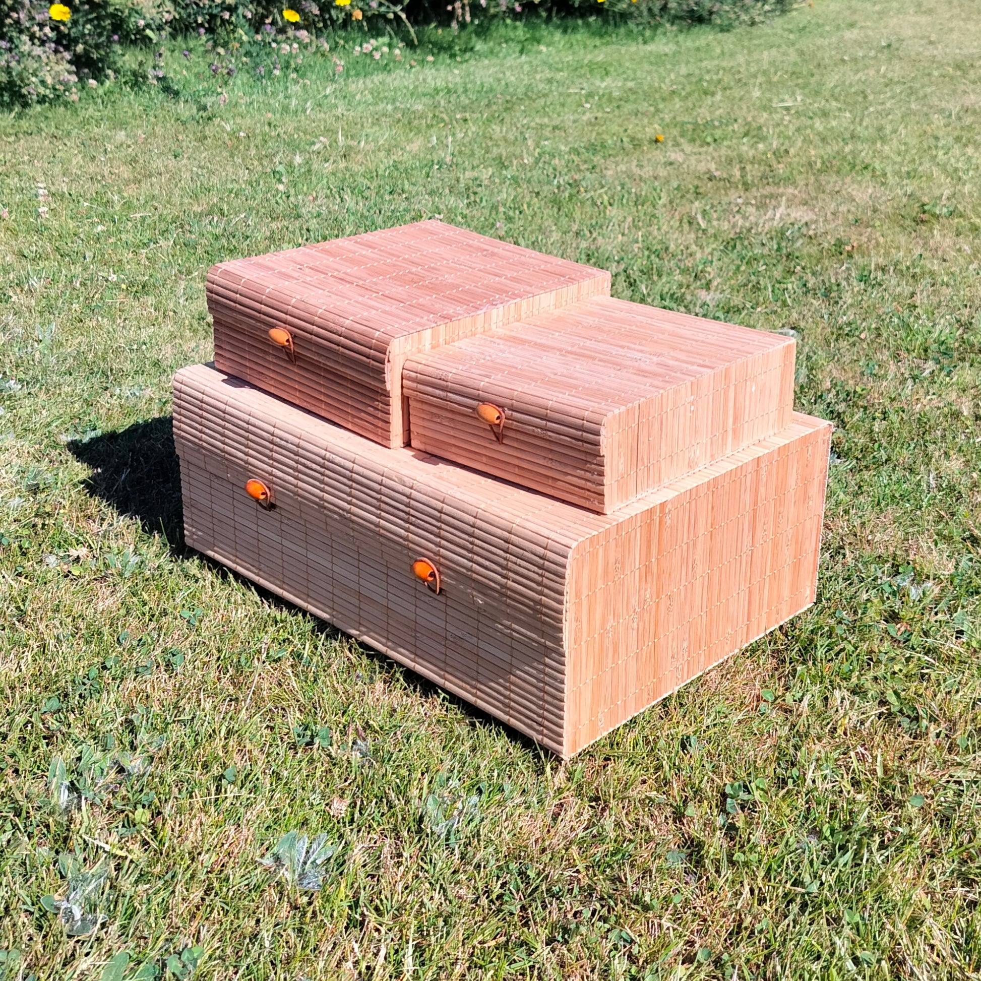 Æsker sæt á 3 stk. i bambus (2. sortering)