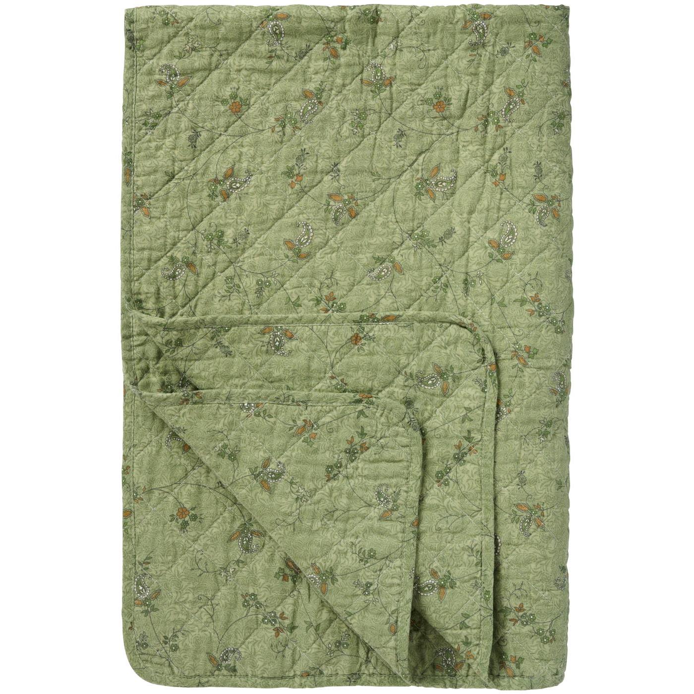 Ib Laursen - Quilt grøn med blomsterranker