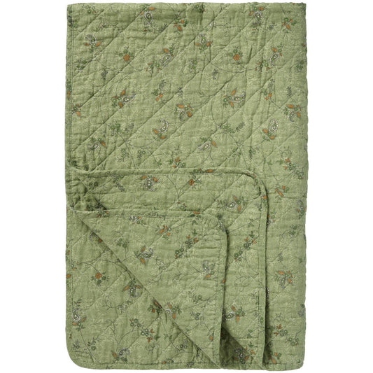 Ib Laursen - Quilt grøn med blomsterranker