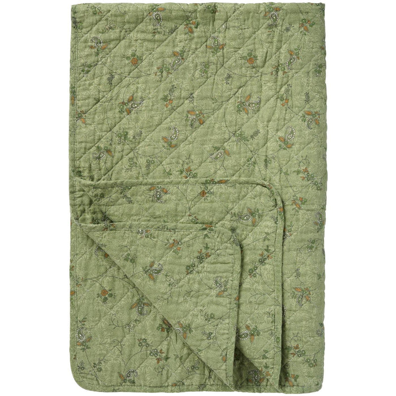Ib Laursen - Quilt grøn med blomsterranker