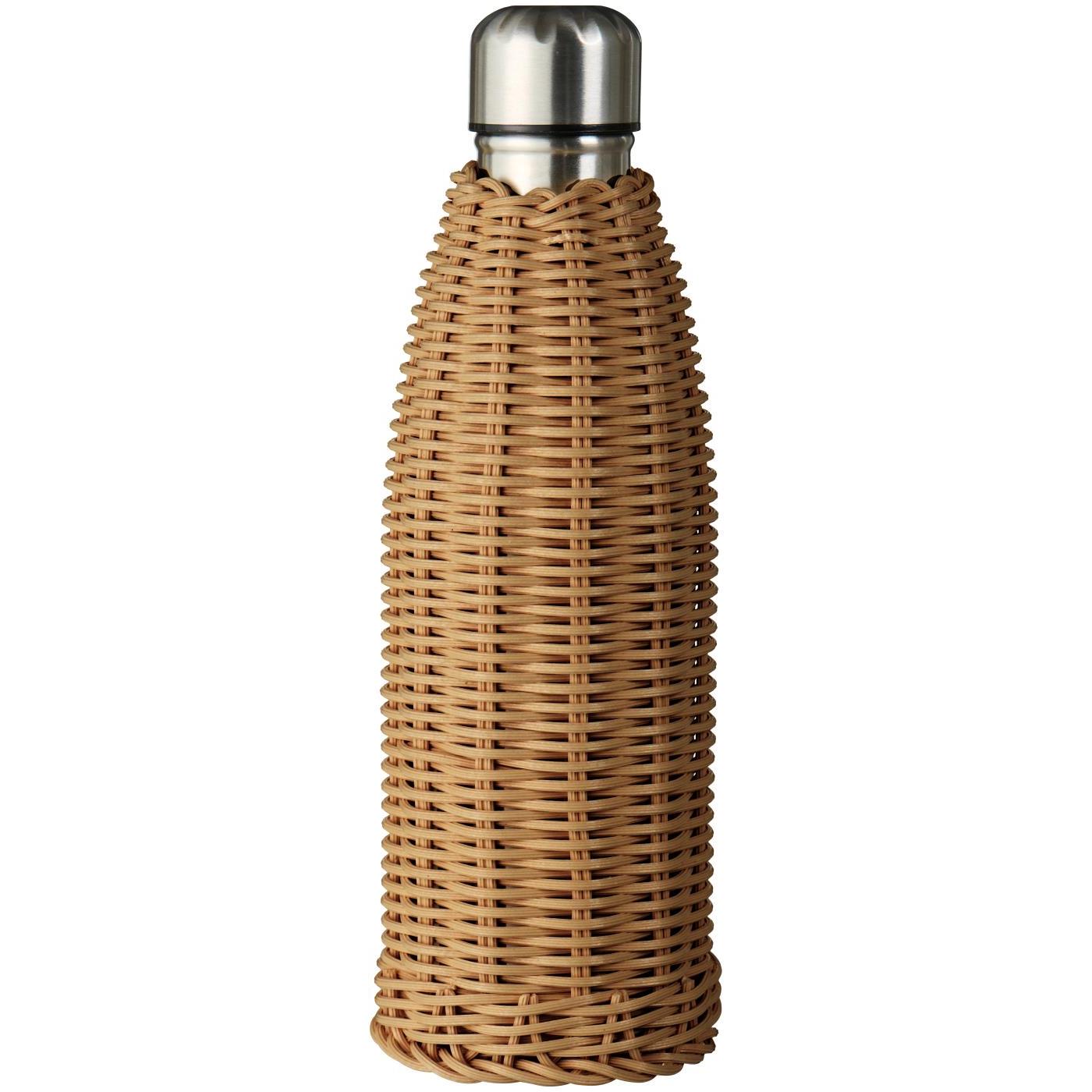 Ib Laursen Termoflaske polyrattan BRUN 500 ml.
