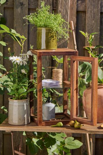 Glaskabinet med glas på 4 sider og 1 glashylde UNIKA 25 x 25 x H 46,5