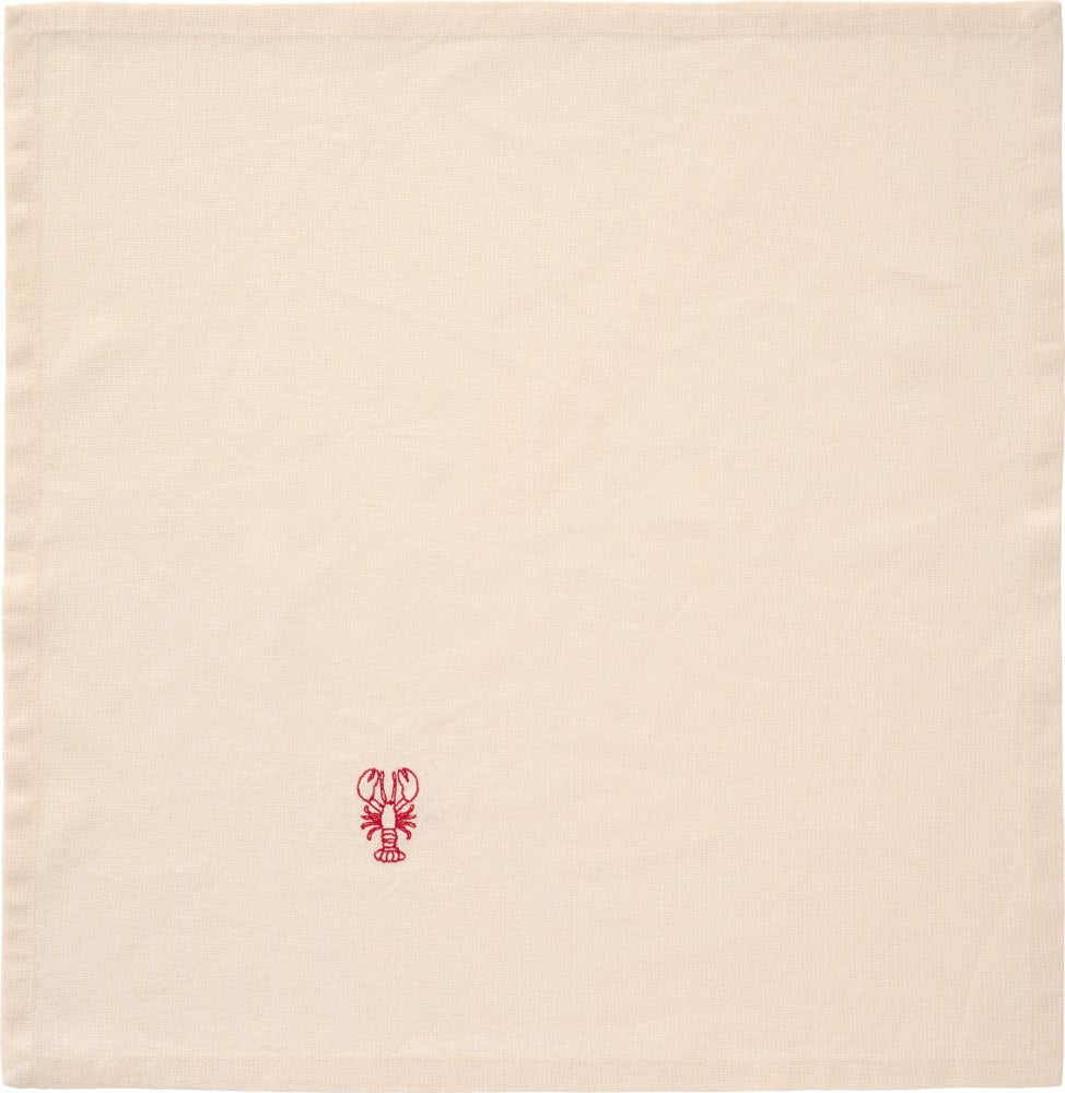 Stofservietter 2 stk. med hummer motiv 40 x 40 cm