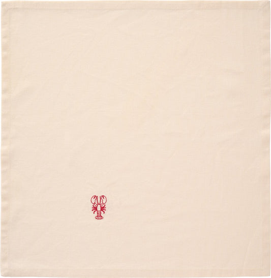 Stofservietter 2 stk. med hummer motiv 40 x 40 cm