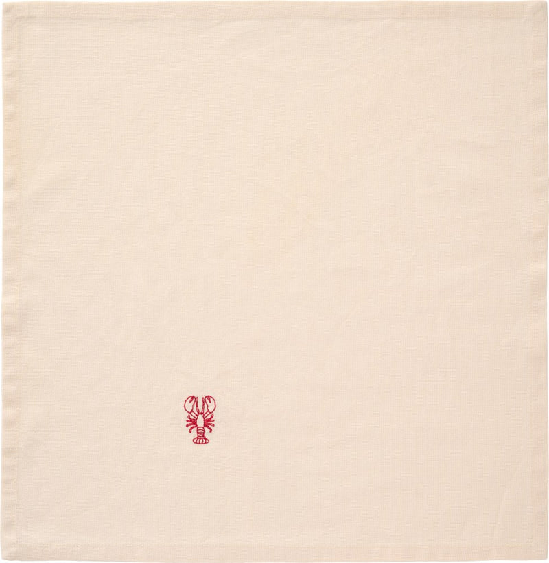 Stofservietter 2 stk. med hummer motiv 40 x 40 cm