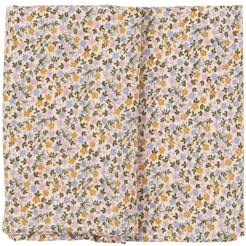 Dug "Line" kvadratisk med multifarvede små blomster 150 x 150 cm