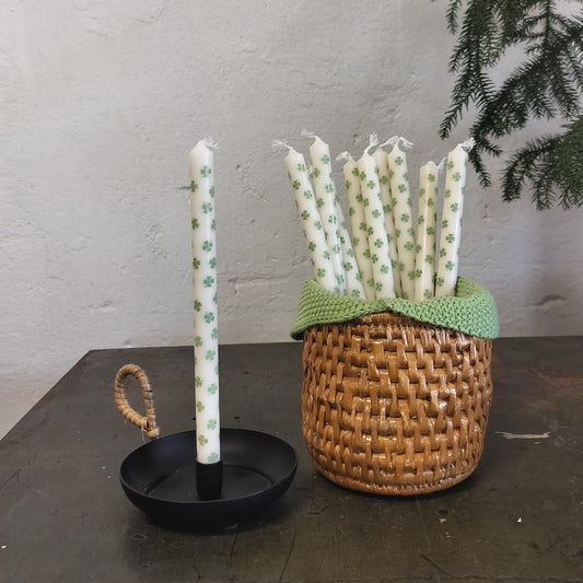 Ib Laursen - Kertelys 10 stk. med firkløver Ø 1,3 x H 20 cm