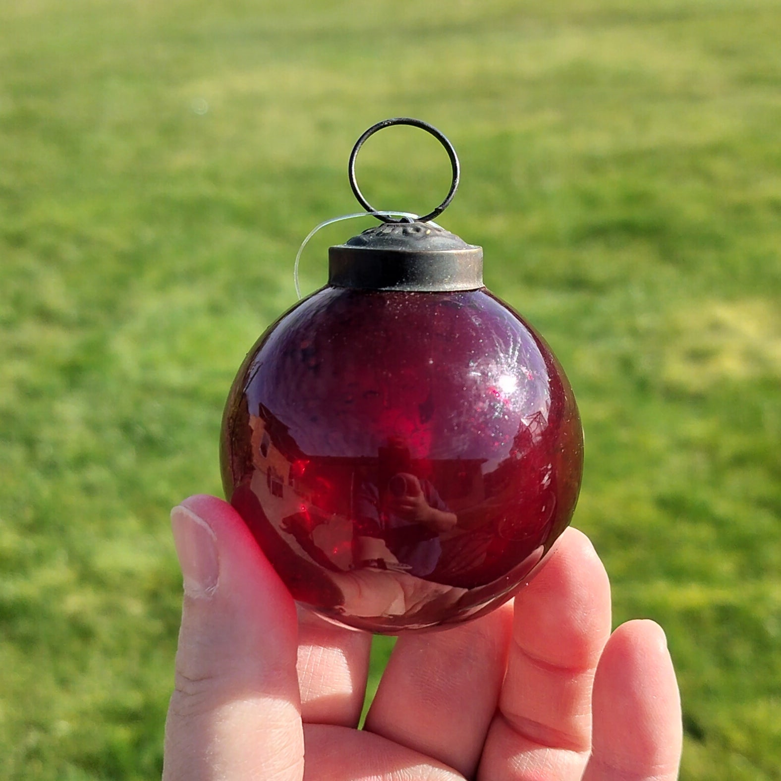 julekugle Ø 5,8 cm Pebbled Glas Coral Almond