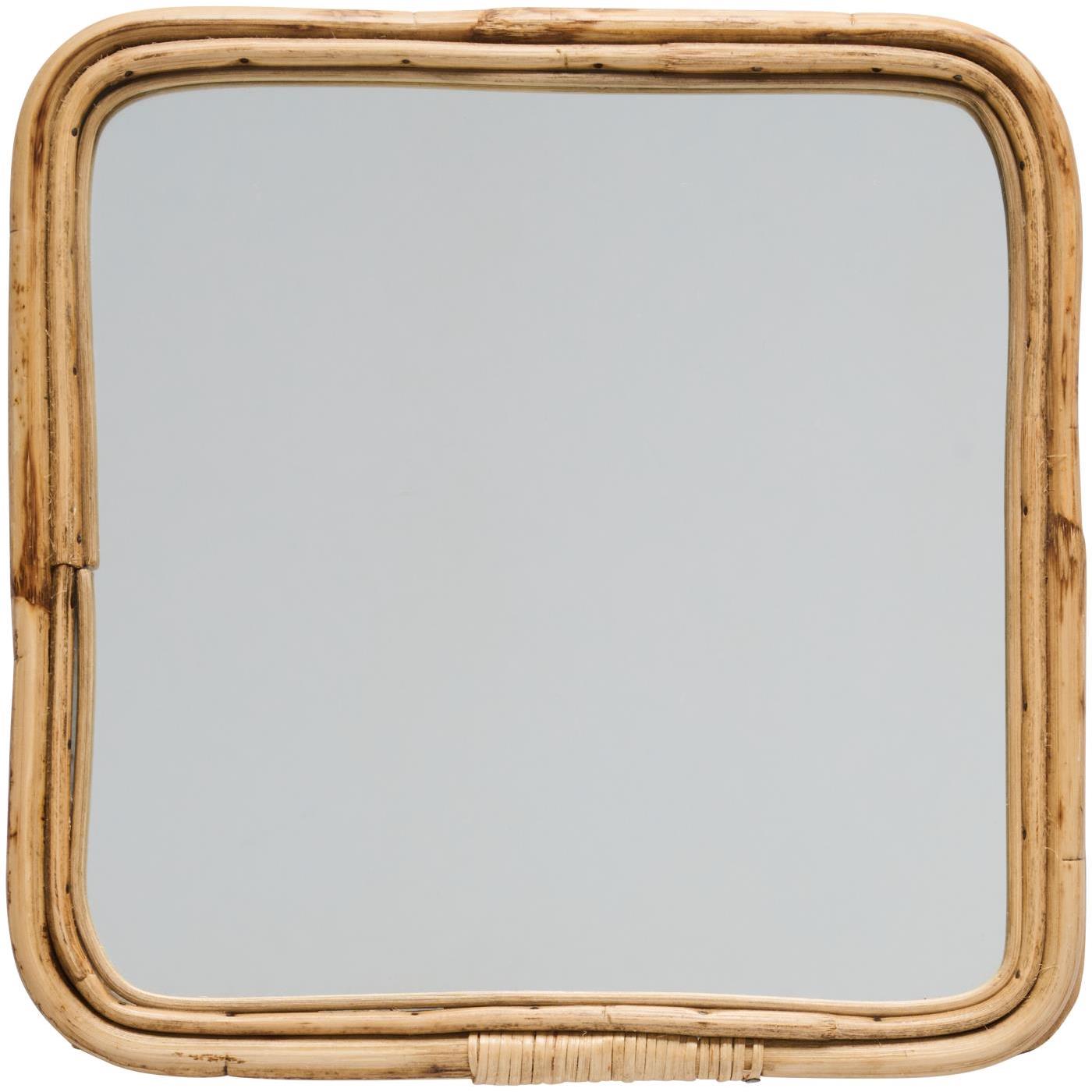 Ib Laursen - Vægspejl med bambuskant B 29,7 x H 29,7 x D 1,4 cm