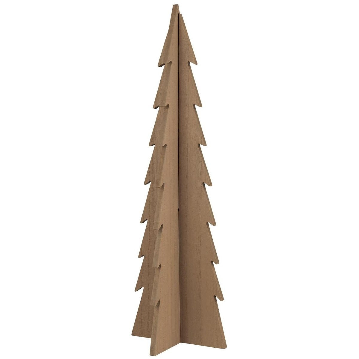 Juletræ skåret i træ, BRUN H 54 cm