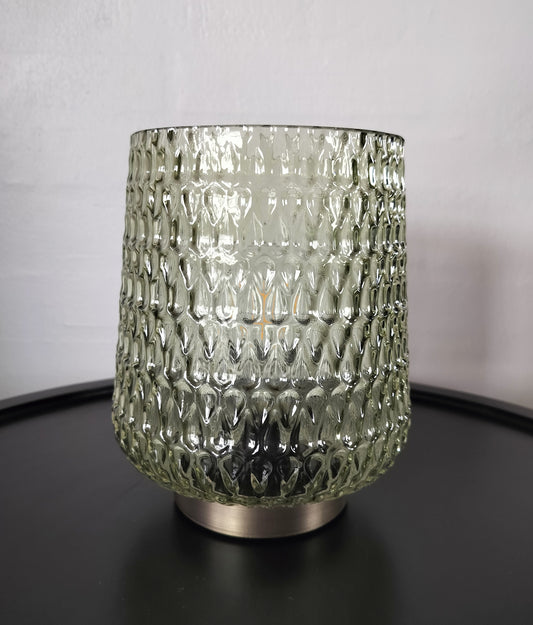 Grøn LED bordlampe med dråbe mønster uden tændt lys