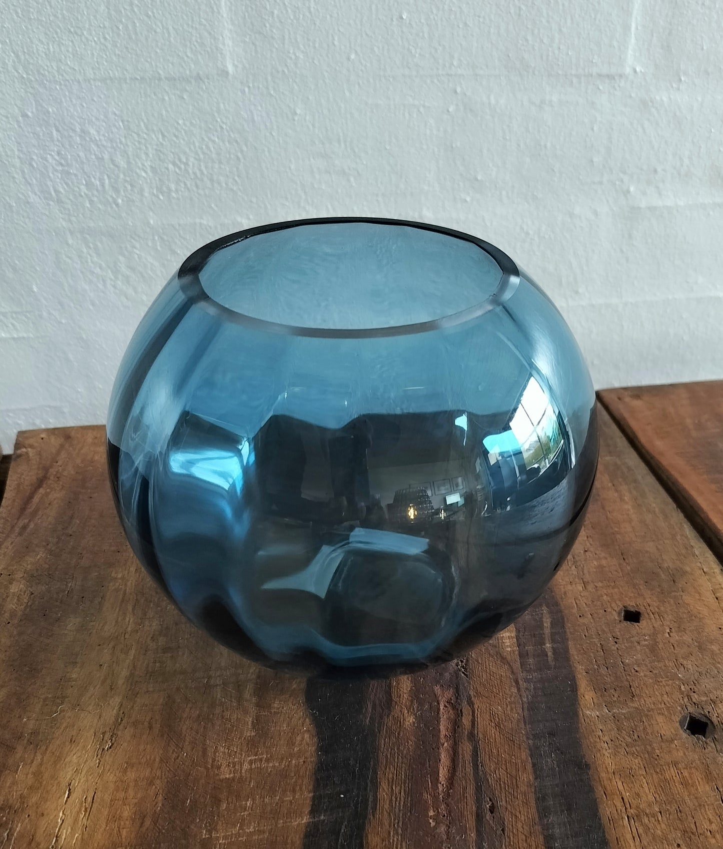 Bloomingville - Blå glas vase (Abas)