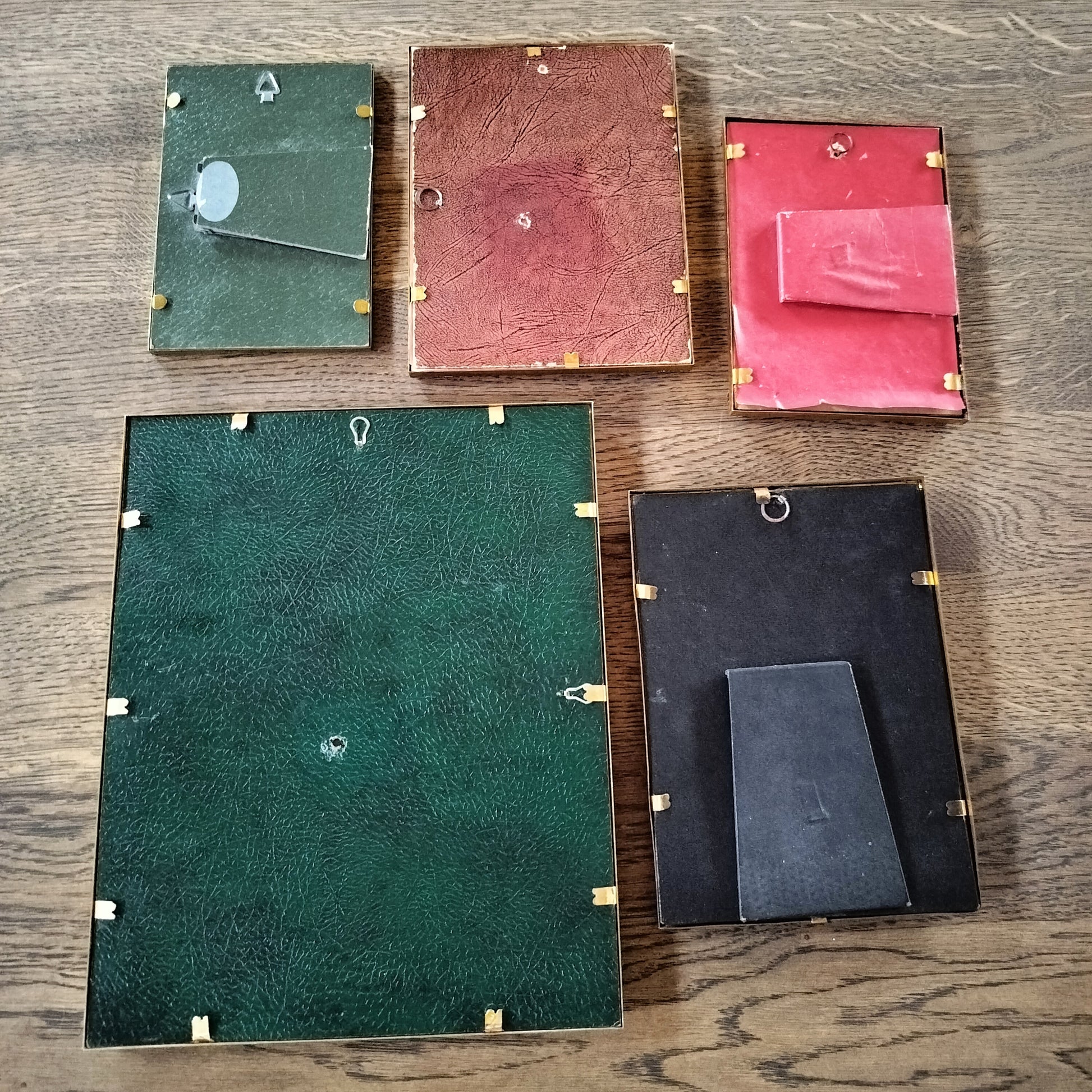 Secondhand - 5 stk. Retro billedrammer, bagsiden