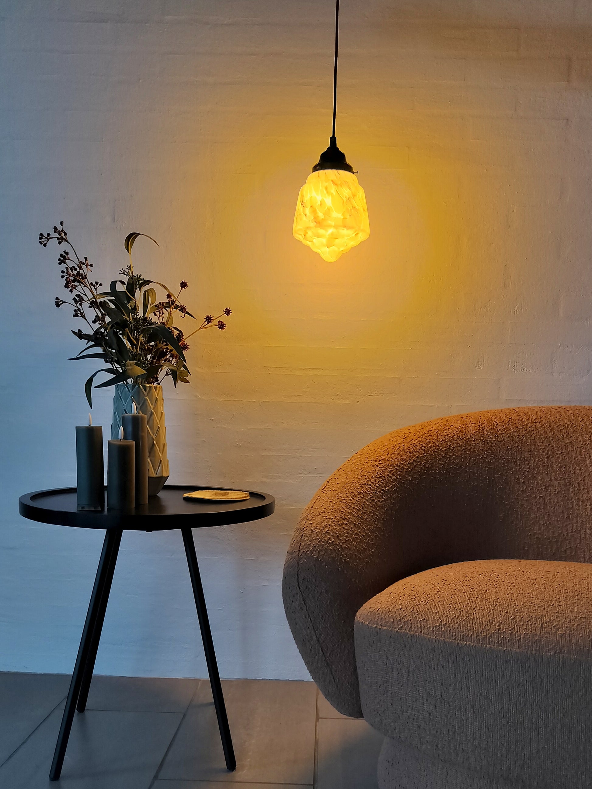 Secondhand - retro lampe af glas