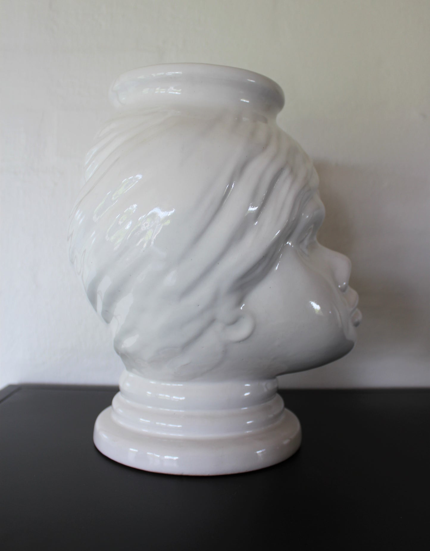 Secondhand - Keramik vase med ansigts motiv fra Scheurich, model 702