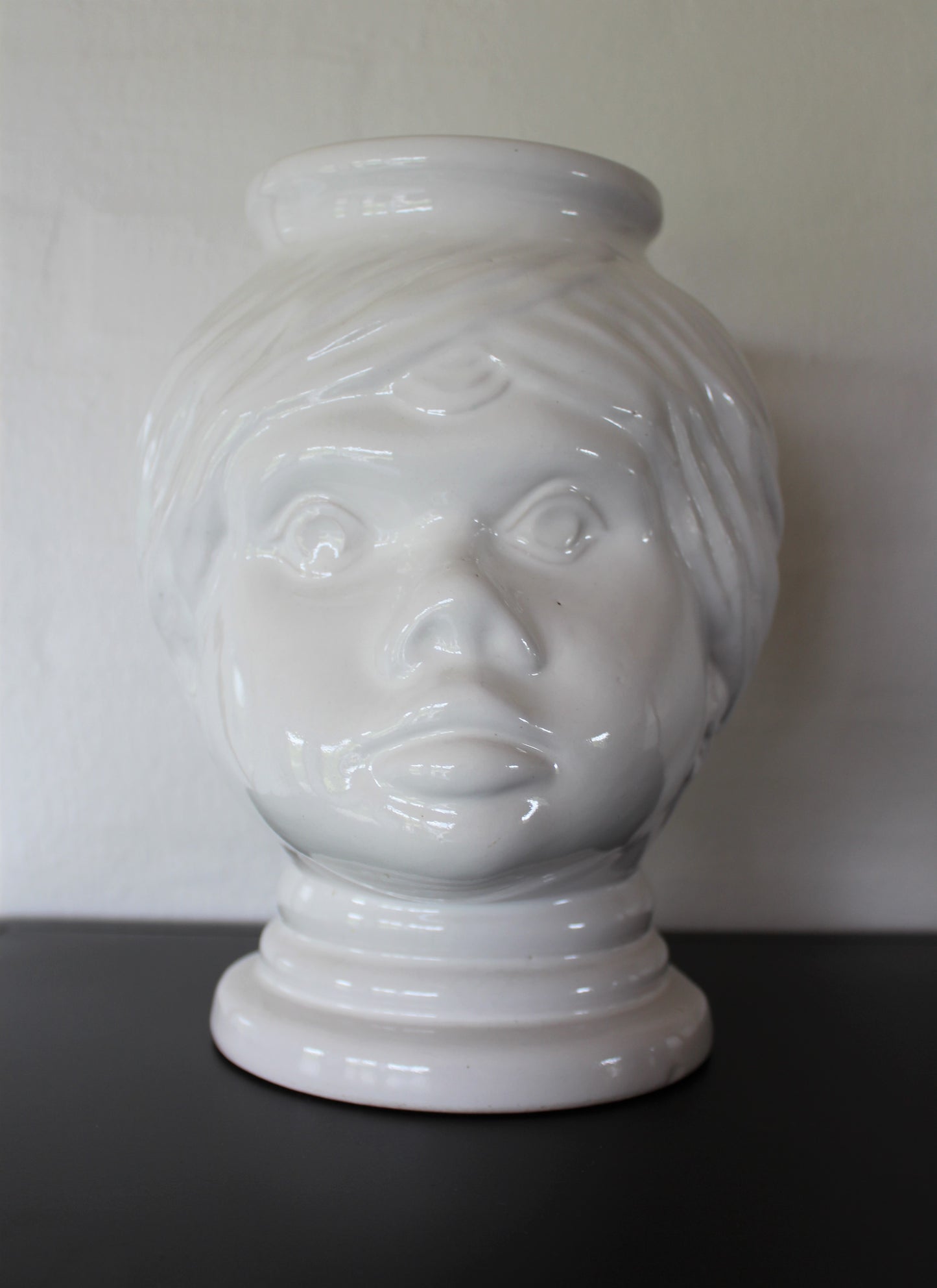 Secondhand - Keramik vase med ansigts motiv fra Scheurich, model 702