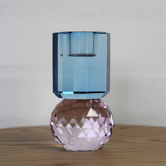 C'est Bon - Krystal Lysestage Violet-Kobolt 6x10,5 cm