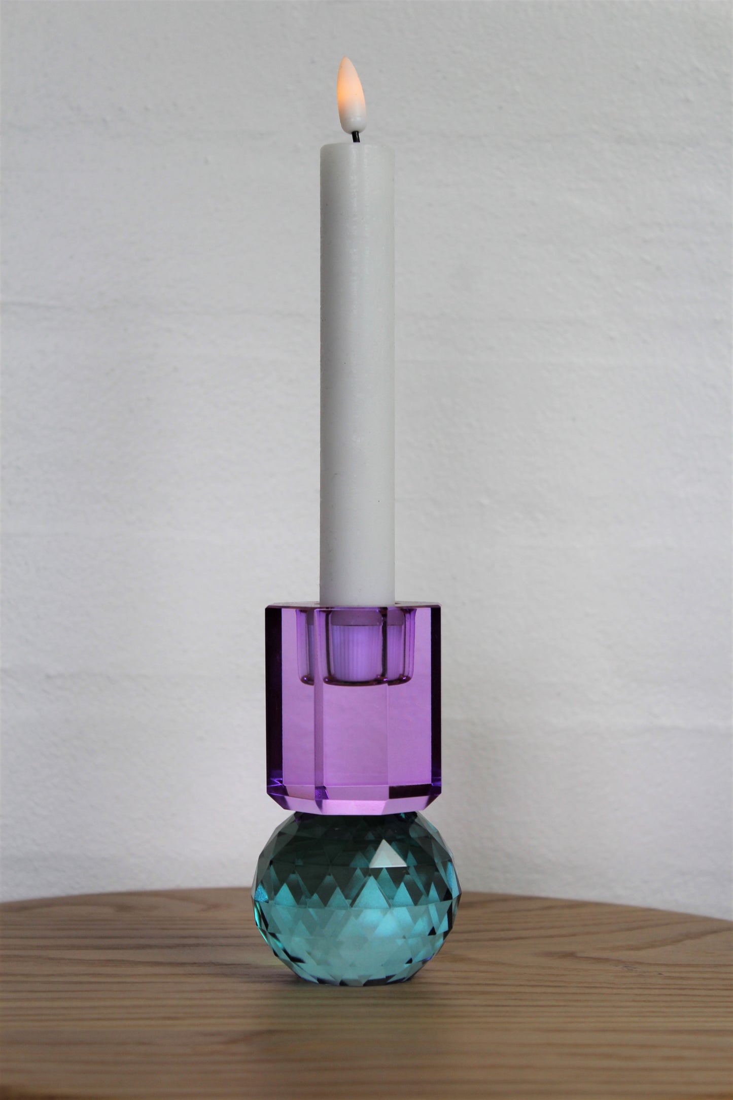 C'est Bon - Krystal lysestage Violet-Petrol 10,5x6x6 cm